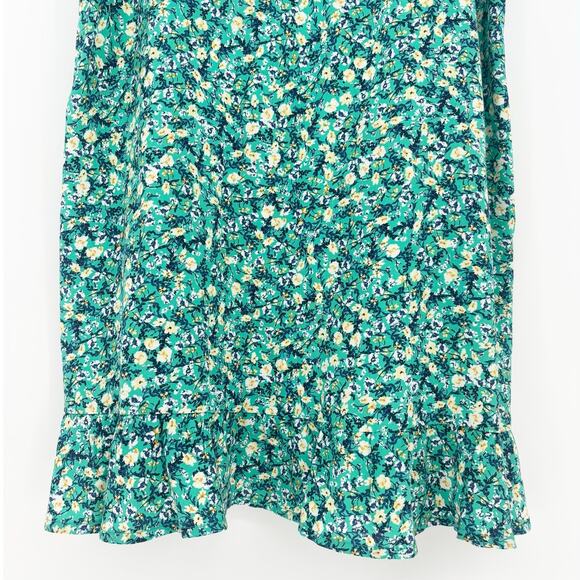Old Navy Fit & Flare Blue Green Puff Sleeve Dress Size M - Picture 5 of 9